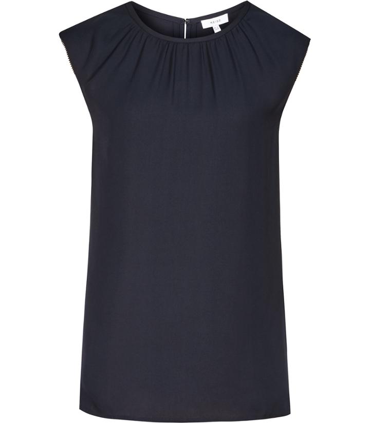 Reiss Falcon - Womens Double-layer Top In Blue, Size 6