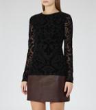 Reiss Swift - Womens Burnout-detail Top In Black, Size Xs