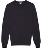 Reiss Emporer - Mens Merino V-neck Jumper In Blue, Size Xs