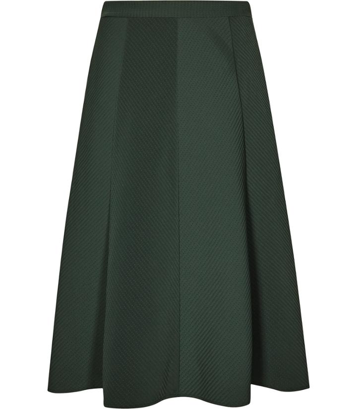Reiss Bevan - Womens Box-pleat Midi Skirt In Green, Size 6