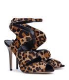 Reiss Monda Leopard - Womens Leopard-print Sandals In Black, Size 4