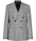 Reiss Vincent B - Mens Check Double-breasted Blazer In Grey, Size 36