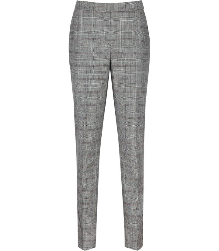 Reiss Musk Trouser - Womens Checked Tailored Trousers In Grey, Size 4