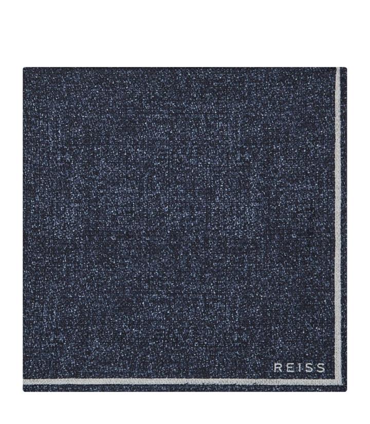 Reiss Craven - Mens Silk Pocket Square In Blue, One Size