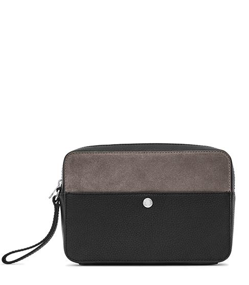 Reiss Ponti Suede Panel Wash Bag