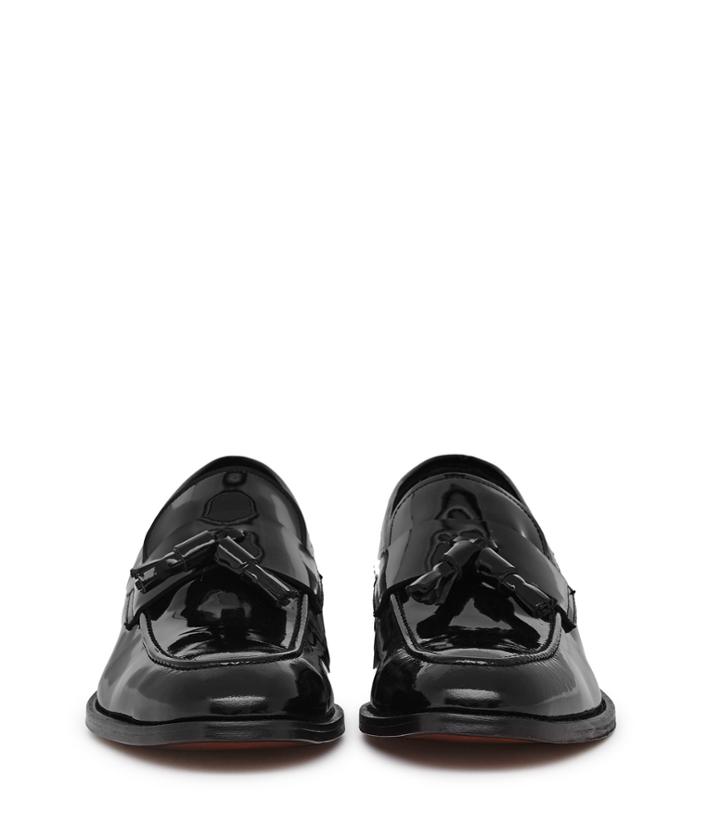 Reiss Pillen - Mens Patent Leather Loafers In Black, Size 7