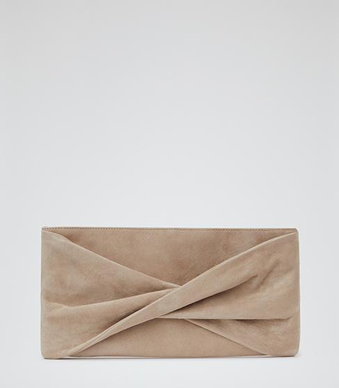 Reiss Beau Suede Suede Clutch