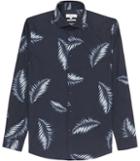 Reiss Island - Mens Palm Print Shirt In Blue, Size Xs