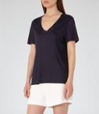 Reiss Kim - Bead-detail T-shirt In Blue, Womens, Size S