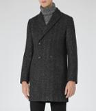 Reiss Basset - Double-breasted Coat In White, Mens, Size Xs