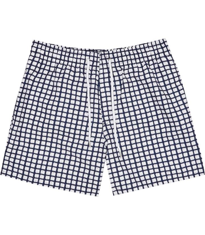 Reiss Marrakech - Mens Geometric Print Swim Shorts In Blue, Size Xs