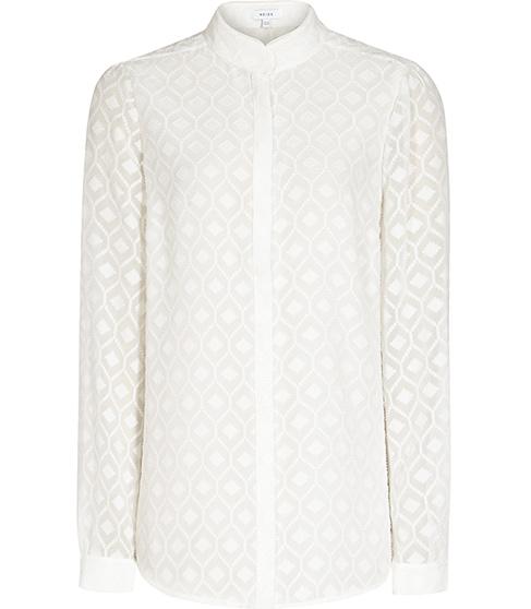 Reiss Madison Texture-panel Blouse