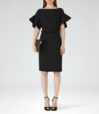 Reiss Manila - Peplum-sleeve Dress In Black, Womens, Size 0