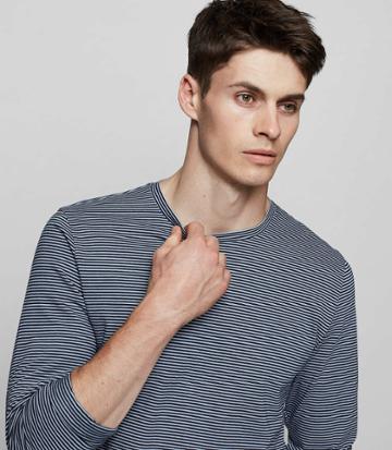 Reiss Marlon - Stripe T-shirt In Blue, Mens, Size Xs