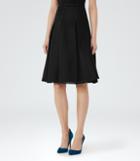 Reiss Adele - Womens Box-pleat Skirt In Black, Size 4