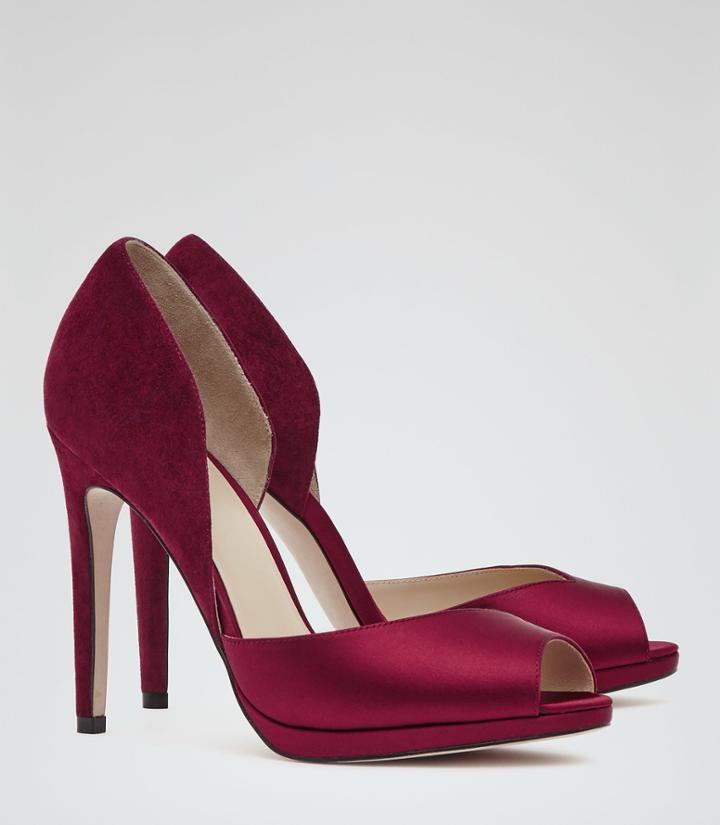 Reiss Minuet - Womens Peep-toe Shoes In Red, Size 4