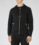 Reiss Foundation - Mens Contrast Hardware Hoodie In Black, Size S