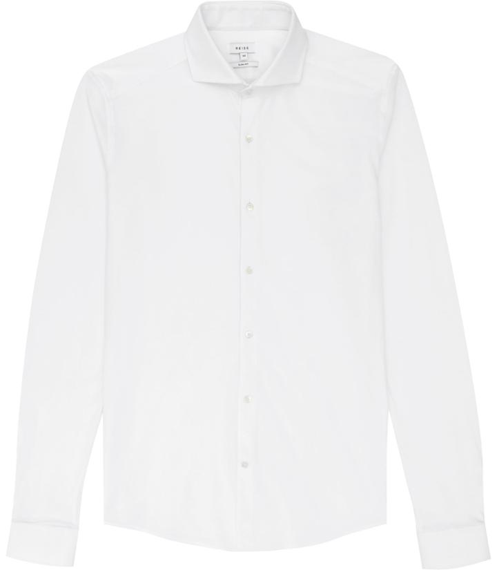 Reiss Trixie - Mens Pique Cotton Shirt In White, Size Xs