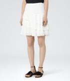 Reiss Rufen - Tiered Ruffle Skirt In White, Womens, Size 2