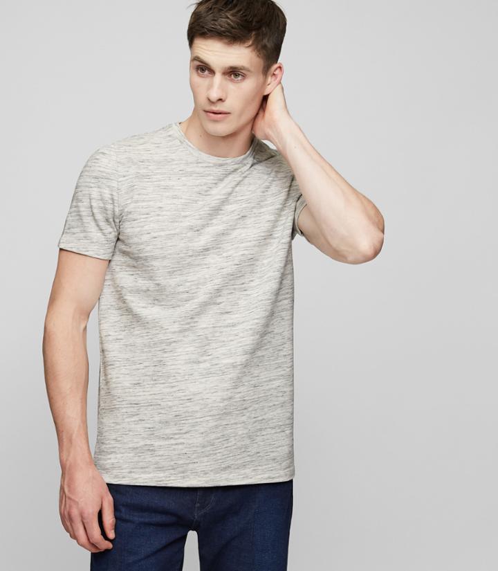 Reiss Mallory - Mottled Crew-neck T-shirt In Grey, Mens, Size S