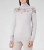 Reiss Alo - Womens Embroidered Roll-neck Jumper In Brown, Size S