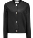 Reiss Hart - Womens Twist-lock Leather Jacket In Black, Size Xs
