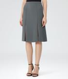 Reiss Ennis - Slit-front Midi Skirt In Blue, Womens, Size 0