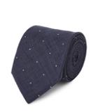 Reiss Hamburg - Linen Dot Tie In Blue, Mens