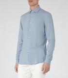 Reiss Trix - Twill Weave Shirt In Blue, Mens, Size Xs
