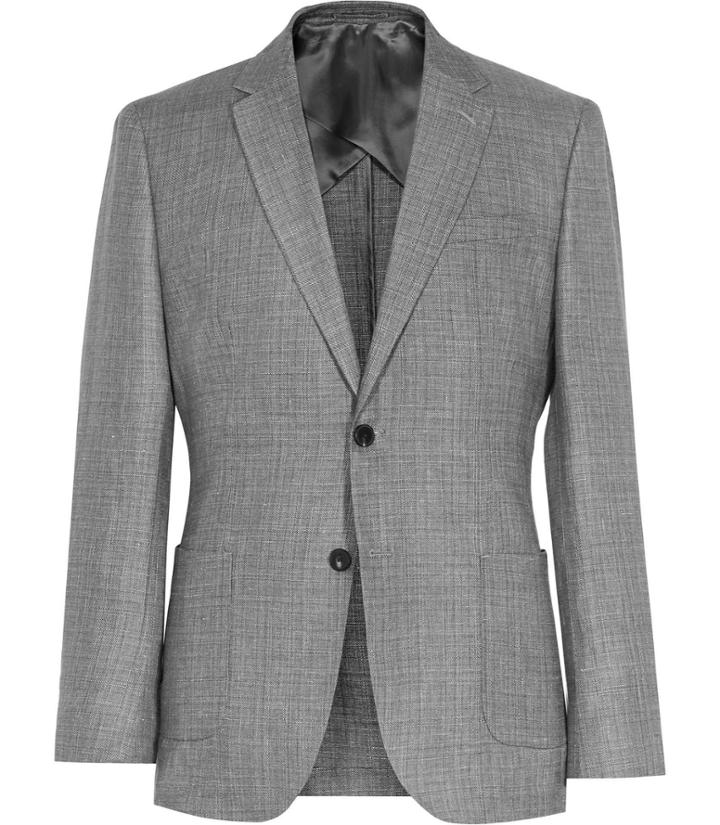 Reiss Campbell - Wool And Linen Blazer In Grey, Mens, Size 34
