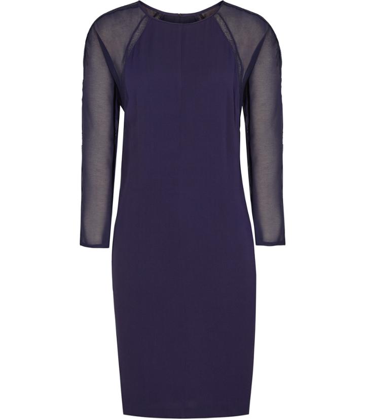 Reiss Dalston - Womens Sheer-sleeve Shift Dress In Blue, Size 4