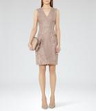 Reiss Romy - Lace Bodycon Dress In Grey, Womens, Size 0