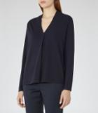 Reiss Agata - Pleat-front Jumper In Blue, Womens, Size Xs