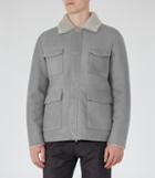 Reiss Revalstoke - Shearling Jacket In White, Mens, Size M