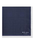 Reiss Nou - Silk Dotted Pocket Square In Blue, Mens