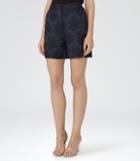 Reiss Kate - Womens Jacquard Shorts In Blue, Size 6