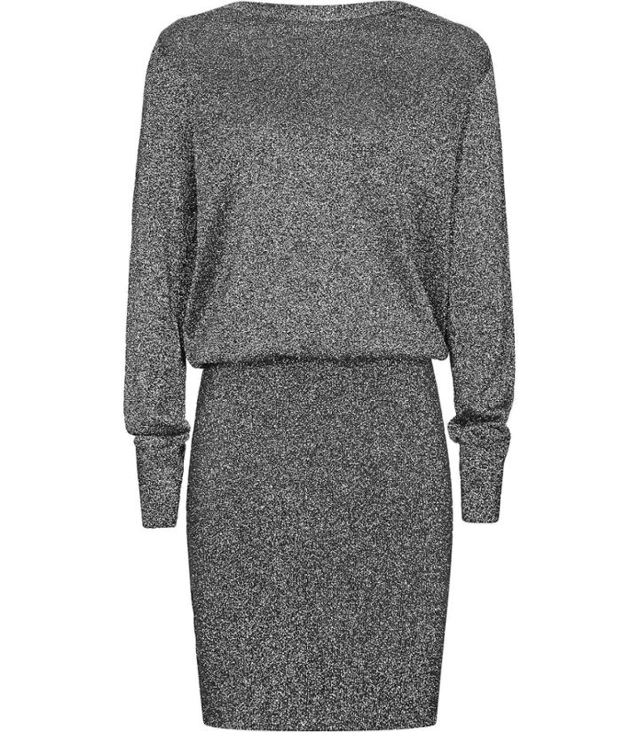 Reiss Blossom - Womens Metallic Effect Dress In Black, Size 4