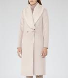 Reiss Franchesca - Womens Faux-fur Detail Coat In Grey, Size 6