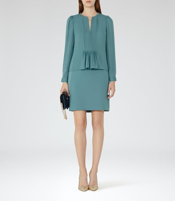 Reiss Daze - Womens Chain-detail Dress In Green, Size 6