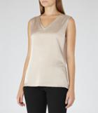 Reiss Fi - Silk-front Tank Top In Yellow, Womens, Size Xs