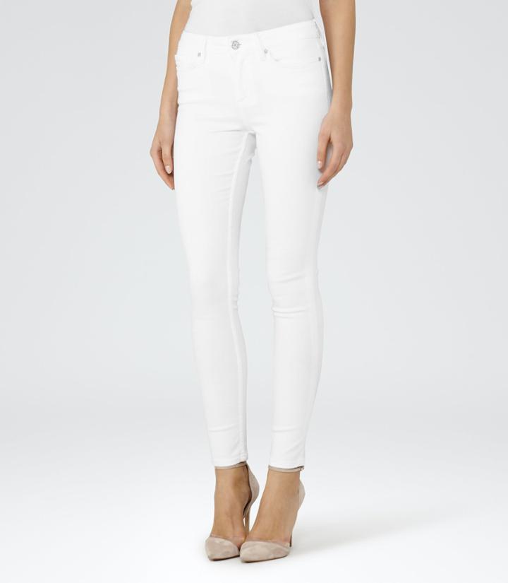 Reiss Stevie - Low-rise Skinny Jeans In White, Womens, Size 25