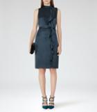 Reiss Lola - Womens Ruffle-front Dress In Blue, Size 4