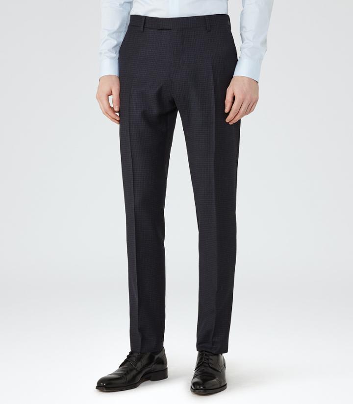 Reiss Thrill T - Mens Slim Wool Trousers In Blue, Size 28