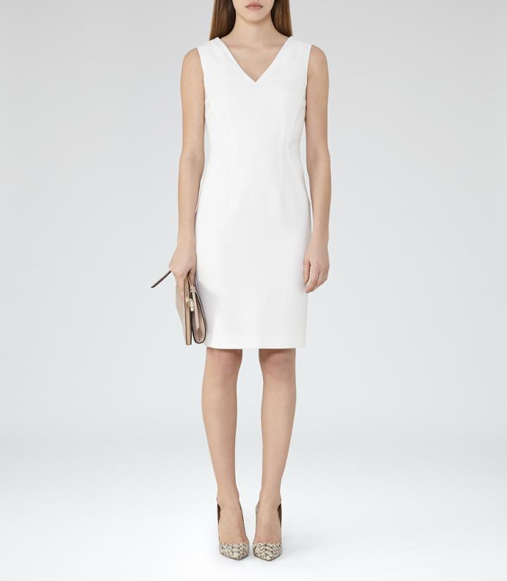 Reiss Myla Dress - Womens Tailored Dress In White, Size 4