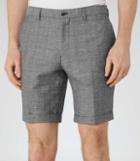 Reiss Buckingham S - Mens Check Shorts In Grey, Size 32