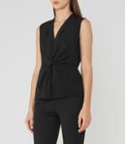 Reiss Farah - Twist-front Top In Black, Womens, Size 0