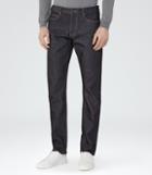 Reiss Veda - Mens Raw Denim Jeans In Blue, Size 28