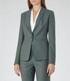 Reiss Murphy Jacket - Womens Flannel Blazer In Green, Size 6