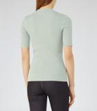 Reiss Angelina - Rib-knit Top In Green, Womens, Size 2