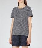 Reiss Maria - Womens Striped Jersey T-shirt In Blue, Size S